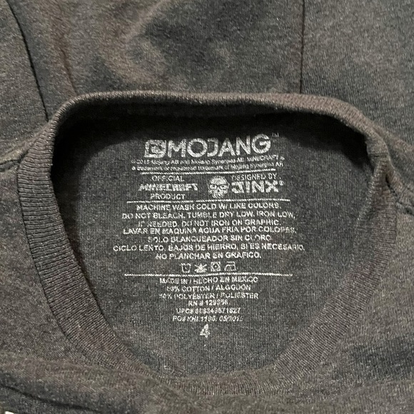 Minecraft Retro MOJANG Jinx Official Minecraft Creeper T-Shirt Size 4 - Picture 5 of 5